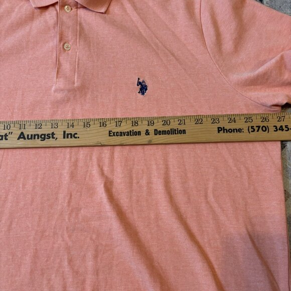 U.S. Polo Assn. Mens XXL Polo Shirt Peach Cotton Blend Short Sleeve - Picture 4 of 5